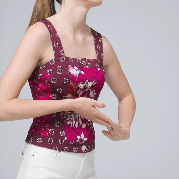 NWT White House Black Market Mixed Print Bodice size 4 - Picture 3 of 7